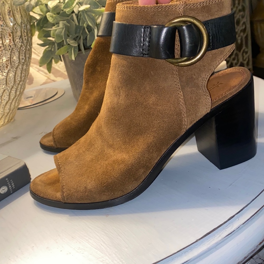 Frye open toe booties 8.5